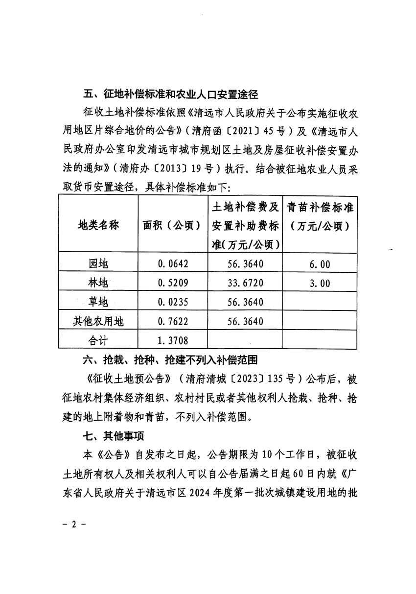 清远市区2024年度第一批次城镇建设用地征收土地公告（清府清城[2024]40号）_页面_2.jpg